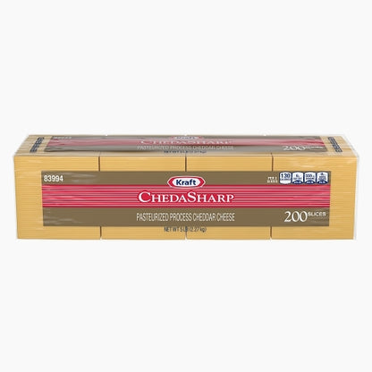 Kraft Chedasharp Cheese, 200 Slice Portion Pack, 4 x 2.27 KG Case - Cheese & Dairy