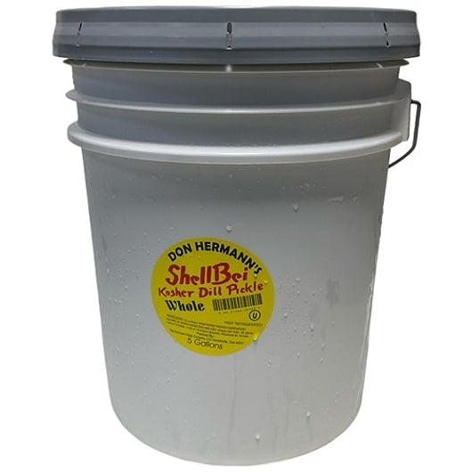 Shellbei Kosher Whole Dill Pickles 55/60 Count, 1 x 5 GA Case - Condiments & Sauces