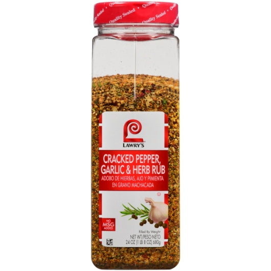 Lawry's Cracked Pepper Garlic Herb Rub, 6 x 24 oz Case - DOT product image 2