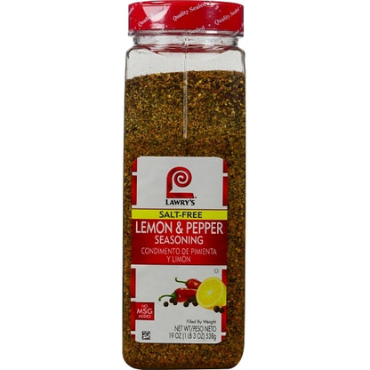 Lawry's Lemon & Pepper Seasoning, 6 x 19 oz Case - Spices Seasonings