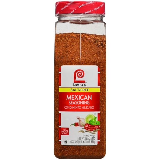 Lawrys Salt Free Mexican Seasoning, 6 x 20.75 oz Case - Spices Seasonings