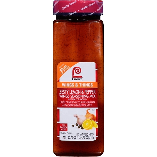 Lawrys Zesty Lemon Pepper Wing Seasoning Mix, 6 x 20.75 oz Case - DOT product image 4