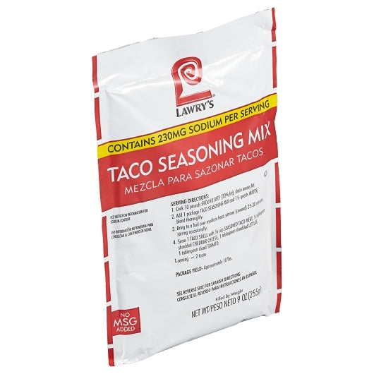 Lawrys Taco Seasoning No Msg Seasoning Taco Mix, 6 x 9 oz Case - DOT product image 8