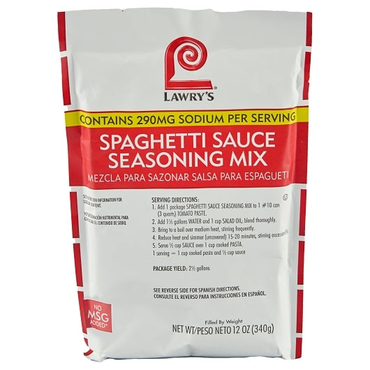 Lawrys Spaghetti Sauce Seasoning Mix, 6 x 12 oz Case - DOT product image 2