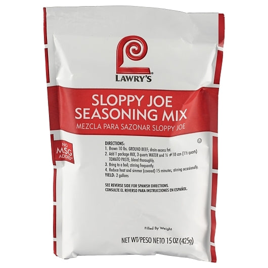 Lawry's Sloppy Joe Seasoning Mix, 6 x 15 oz Case - DOT product image 2