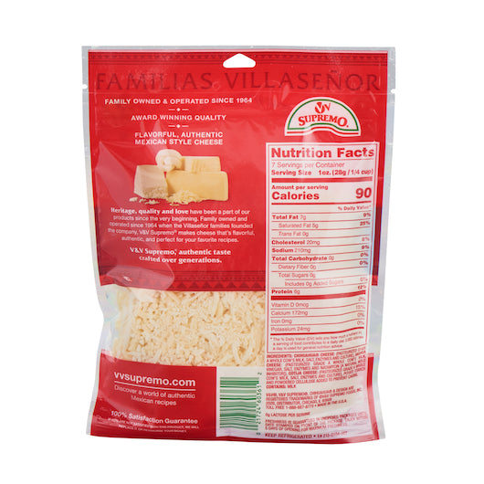 V&V Supremo Mexican 3 Cheese Blend, 12 x 7.06 oz Case - DOT product image 8