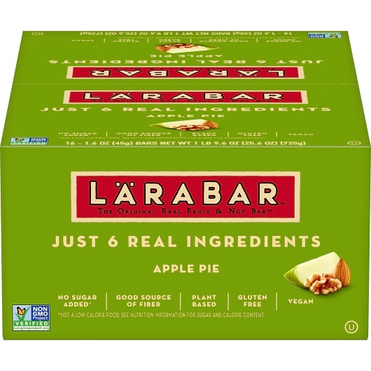 Larabar Gluten-Free Vegan Apple Pie Bar, 4 x 16 x 1.6 oz Case - Bakery & Desserts