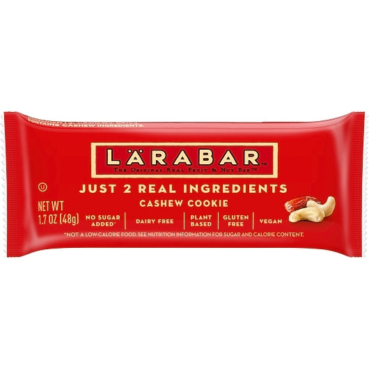 Larabar Gluten Free Vegan Dairy Free Cashew Cookie Wellness Bars, 4 x 16 x 1.7 oz Case - Bakery & Desserts