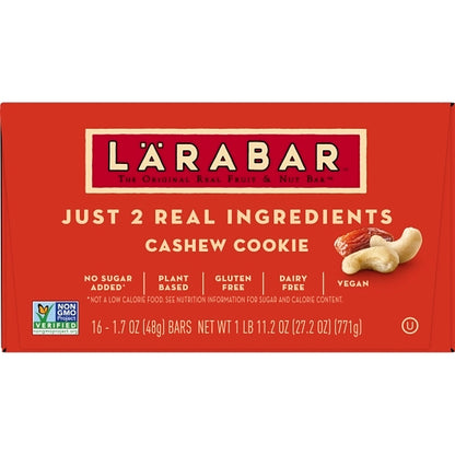 Larabar Gluten Free Vegan Dairy Free Cashew Cookie Wellness Bars, 4 x 16 x 1.7 oz Case - DOT product image 4