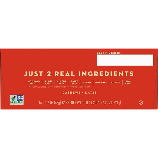 Larabar Gluten Free Vegan Dairy Free Cashew Cookie Wellness Bars, 4 x 16 x 1.7 oz Case - DOT product image 8