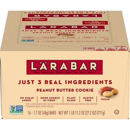 Larabar Gluten-Free Vegan Peanut Butter Cookie Bar, 4 x 16 x 1.7 oz Case - DOT product image 4
