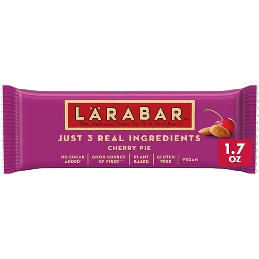 Larabar Gluten-Free Vegan Cherry Pie Bar, 4 x 16 x 1.7 oz Case - Bakery & Desserts