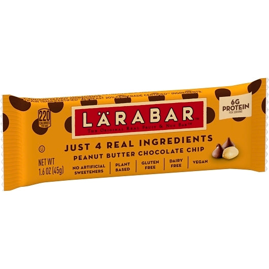 Larabar Gluten-Free Vegan Peanut Butter Chocolate Chip Bar, 4 x 16 x 1.6 oz Case - DOT product image 8