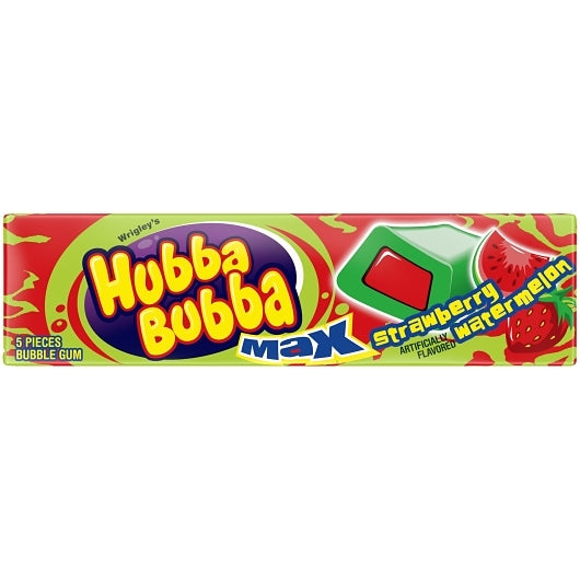 Hubba Bubba Max Strawberry Watermelon Gum, 8 x 18 x 5 PC Case - DOT product image 2