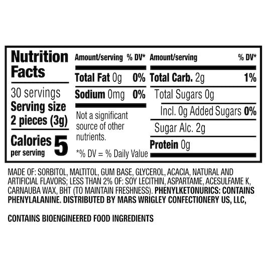 Eclipse Gum Spearmint Big-e Pack, 4 x 6 x 60 PC Case - Candy & Confections