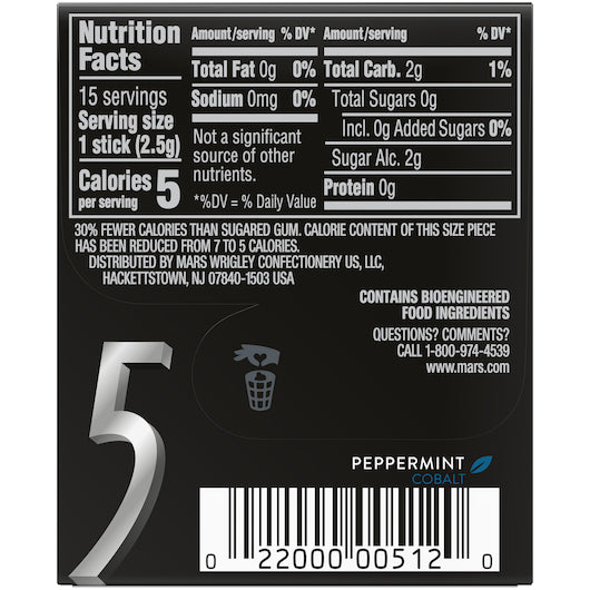Five Cobalt Gum, 12 x 10 x 15 PC Case - Alternate product angle or state