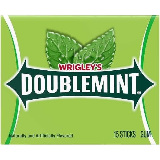 Doublemint Single Serve Gum, 12 x 10 x 15 PC Case - Front/center packaged product image
