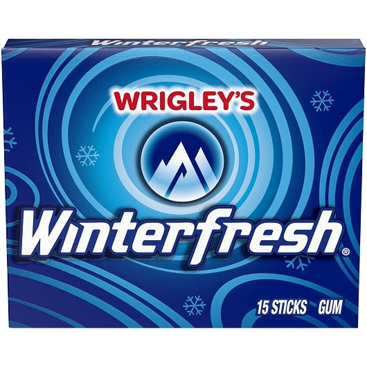 Winterfresh Single Serve Gum, 12 x 10 x 15 PC Case - Candy & Confections