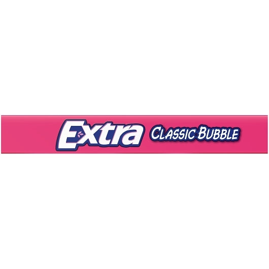 Extra 15 Piece/Unit Single Serve Classic Bubble Gum, 12 x 10 x 15 PC Case - Alternate product angle or state