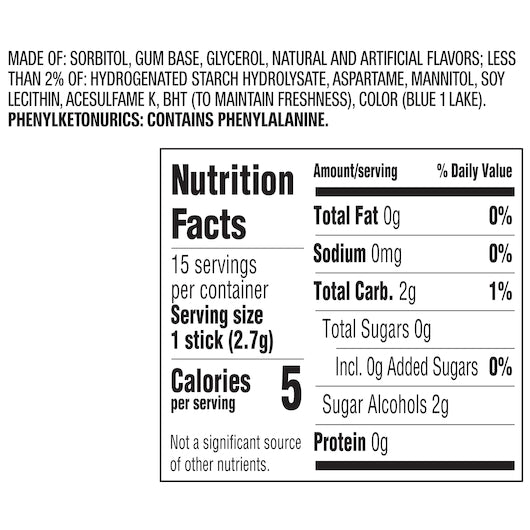 Extra 15 Piece/Unit Single Serve Polar Ice Gum, 12 x 10 x 15 PC Case - DOT product image 3