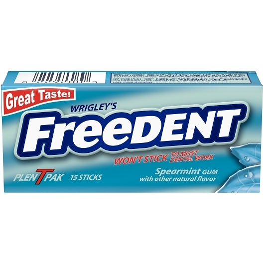 Freedent Gum Spearmint Plenty Packs, 30 x 12 x 15 PC Case - Candy & Confections