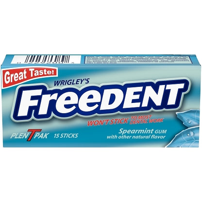 Freedent Gum Spearmint Plenty Packs, 30 x 12 x 15 PC Case - Candy & Confections