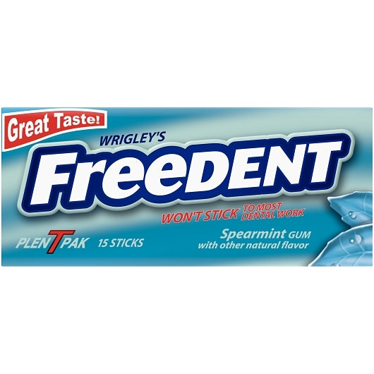 Freedent Gum Spearmint Plenty Packs, 30 x 12 x 15 PC Case - Front/center packaged product image