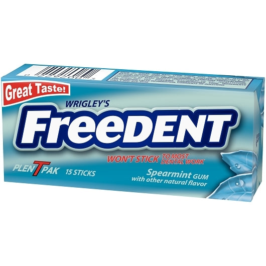 Freedent Gum Spearmint Plenty Packs, 30 x 12 x 15 PC Case - Alternate product angle or state