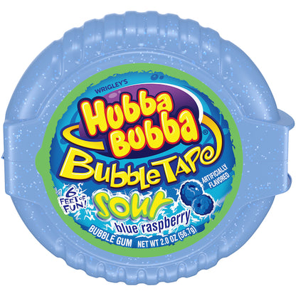 Hubba Bubba Sour Blue Raspberry Gum Tape, 12 x 2 oz Case - Candy & Confections