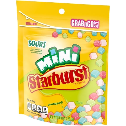 Starburst Mini Sours Stand Up Pouch, 8 x 8 oz Case - DOT product image 6