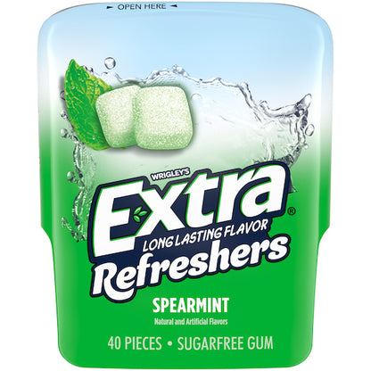 Extra Refreshers Spearmint, 4 x 6 x 40 PC Case - Front/center packaged product image