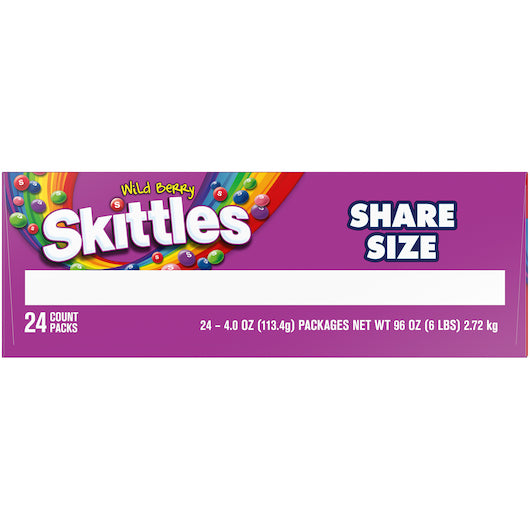 Skittles Share Size Wildberry Candy, 6 x 24 x 4 oz Case - DOT product image 2