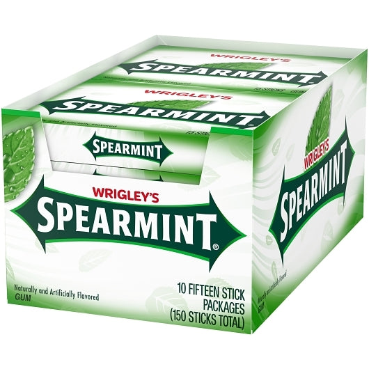 Wrigleys Spearmint Gum , 12 x 10 x 15 PC Case - Alternate product angle or state