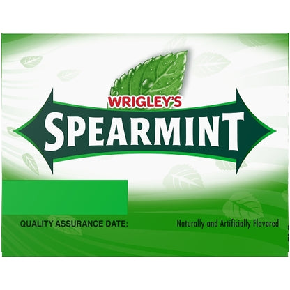 Wrigleys Spearmint Gum , 12 x 10 x 15 PC Case - Alternate product angle or state
