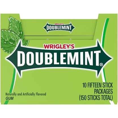 Doublemint Single Serve Gum, 12 x 10 x 15 PC Case - Front/center packaged product image