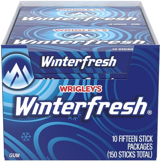 Winterfresh Single Serve Gum, 12 x 10 x 15 PC Case - Front/center packaged product image