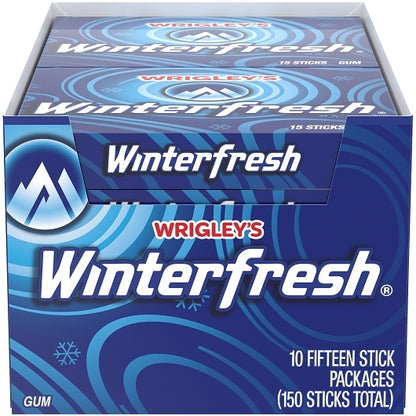 Winterfresh Single Serve Gum, 12 x 10 x 15 PC Case - Front/center packaged product image