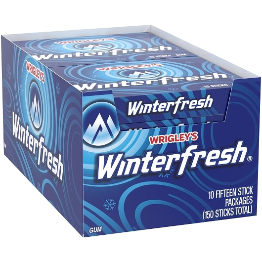 Winterfresh Single Serve Gum, 12 x 10 x 15 PC Case - Alternate product angle or state