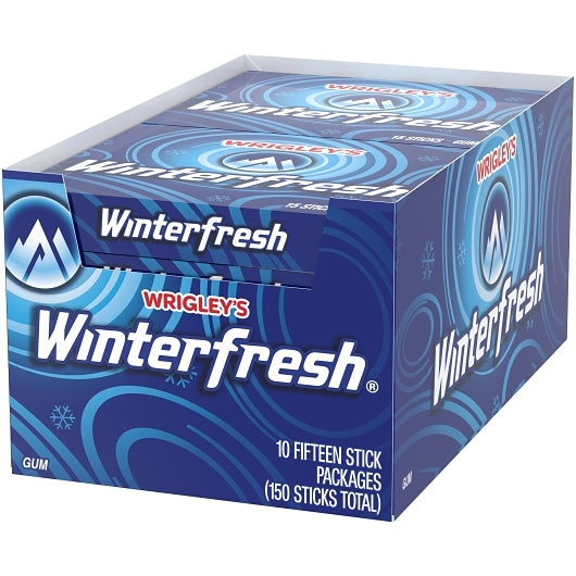 Winterfresh Single Serve Gum, 12 x 10 x 15 PC Case - Alternate product angle or state