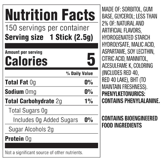 Five Sour Strawberry Gum, 12 x 10 x 15 PC Case - DOT product image 3