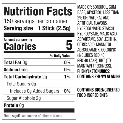 Five Sour Strawberry Gum, 12 x 10 x 15 PC Case - DOT product image 3