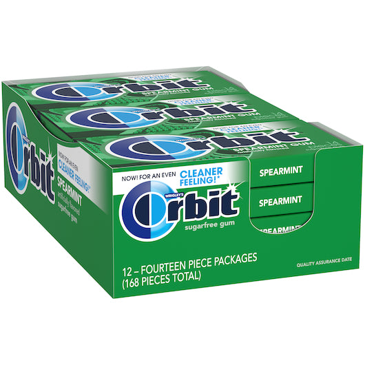 Orbit Spearmint Gum, 12 x 12 x 14 PC Case - Alternate product angle or state