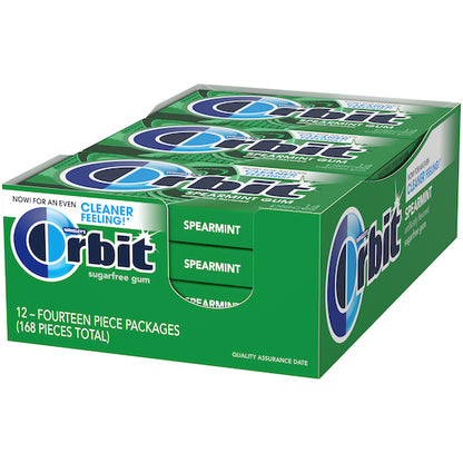 Orbit Spearmint Gum, 12 x 12 x 14 PC Case - Alternate product angle or state