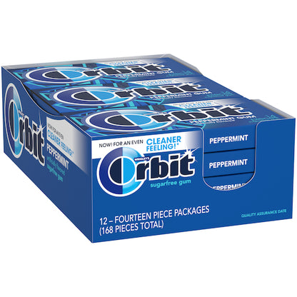 Orbit Sugar Free Peppermint Gum, 12 x 12 x 14 PC Case - Alternate product angle or state