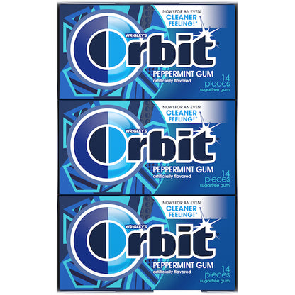 Orbit Sugar Free Peppermint Gum, 12 x 12 x 14 PC Case - Alternate product angle or state