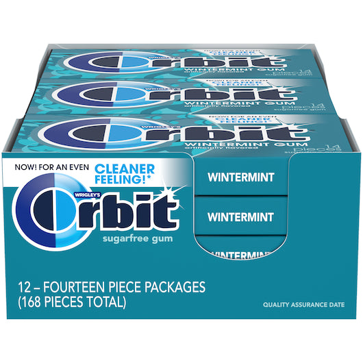 Orbit Winter Mint Gum, 12 x 14 PC Case - Candy & Confections