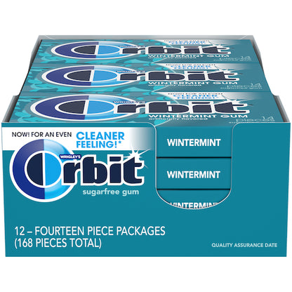 Orbit Winter Mint Gum, 12 x 14 PC Case - Candy & Confections