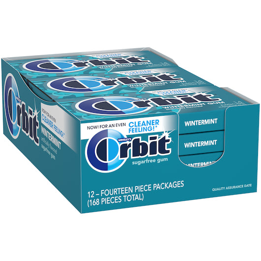 Orbit Winter Mint Gum, 12 x 12 x 14 PC Case - Alternate product angle or state
