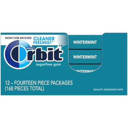 Orbit Winter Mint Gum, 12 x 12 x 14 PC Case - Front/center packaged product image