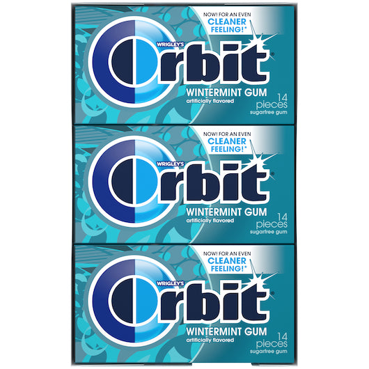 Orbit Winter Mint Gum, 12 x 12 x 14 PC Case - Alternate product angle or state